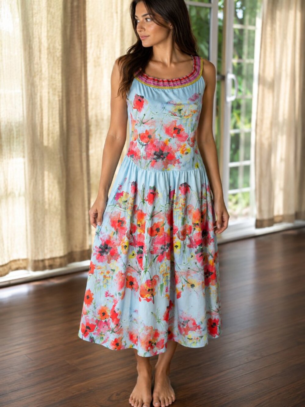 SAVE THE QUEEN – Poppy Flower Summer Dress | Made in Italy